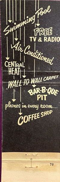 Mel Manor Motel (Welcome Inn) - Matchbook (newer photo)